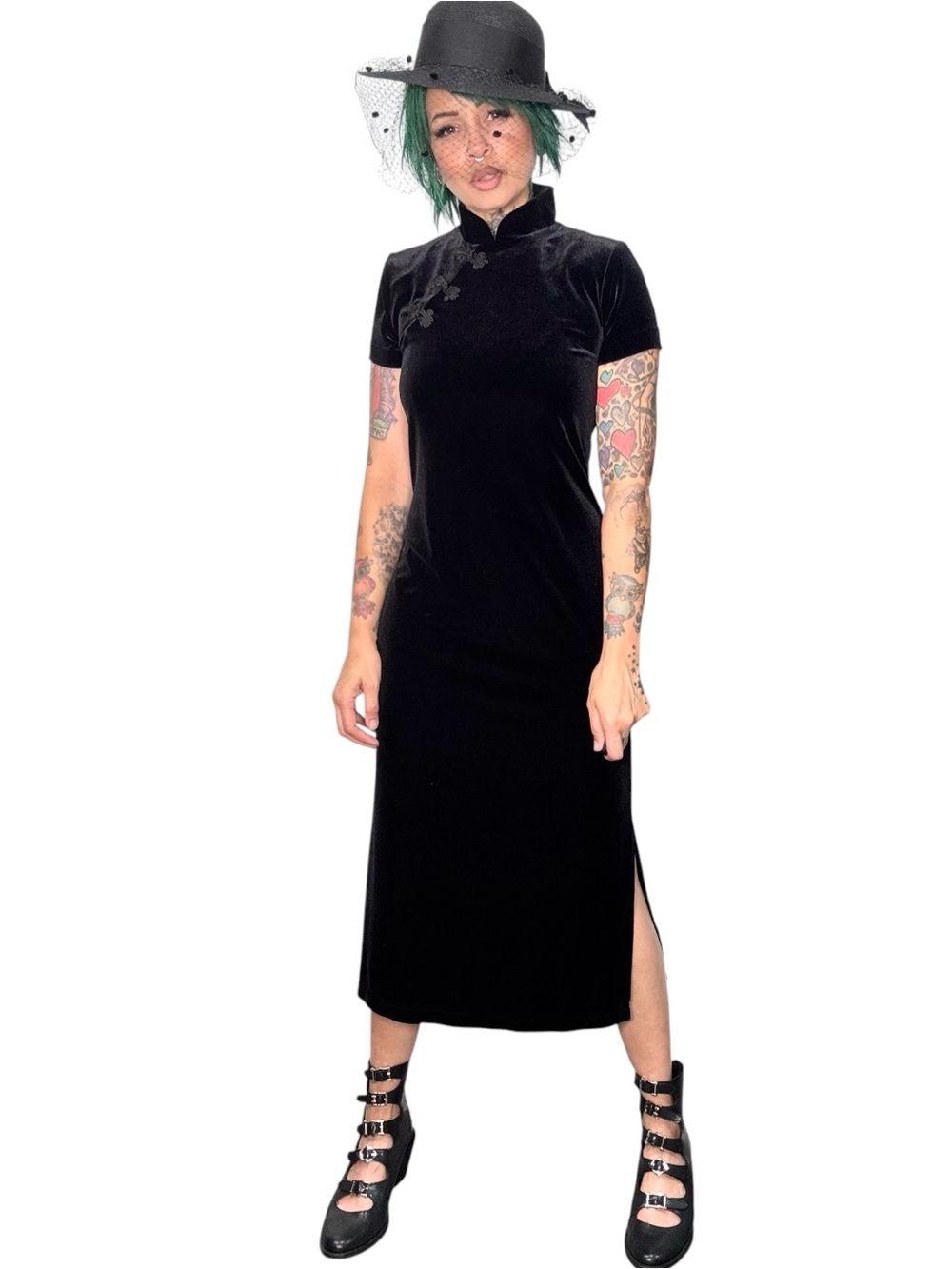 Social Circles Velvet midi dress